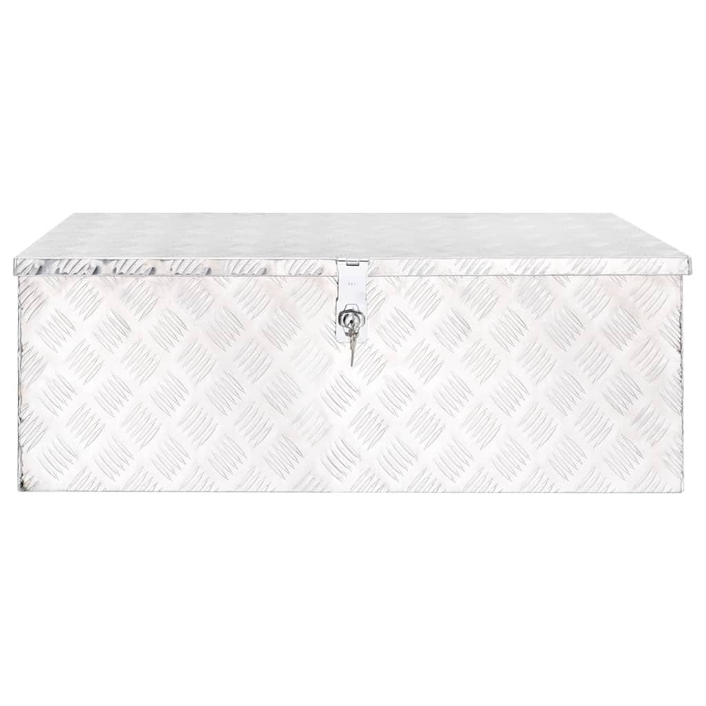 vidaXL Storage Box Silver 35.4"x18.5"x13.2" Aluminum