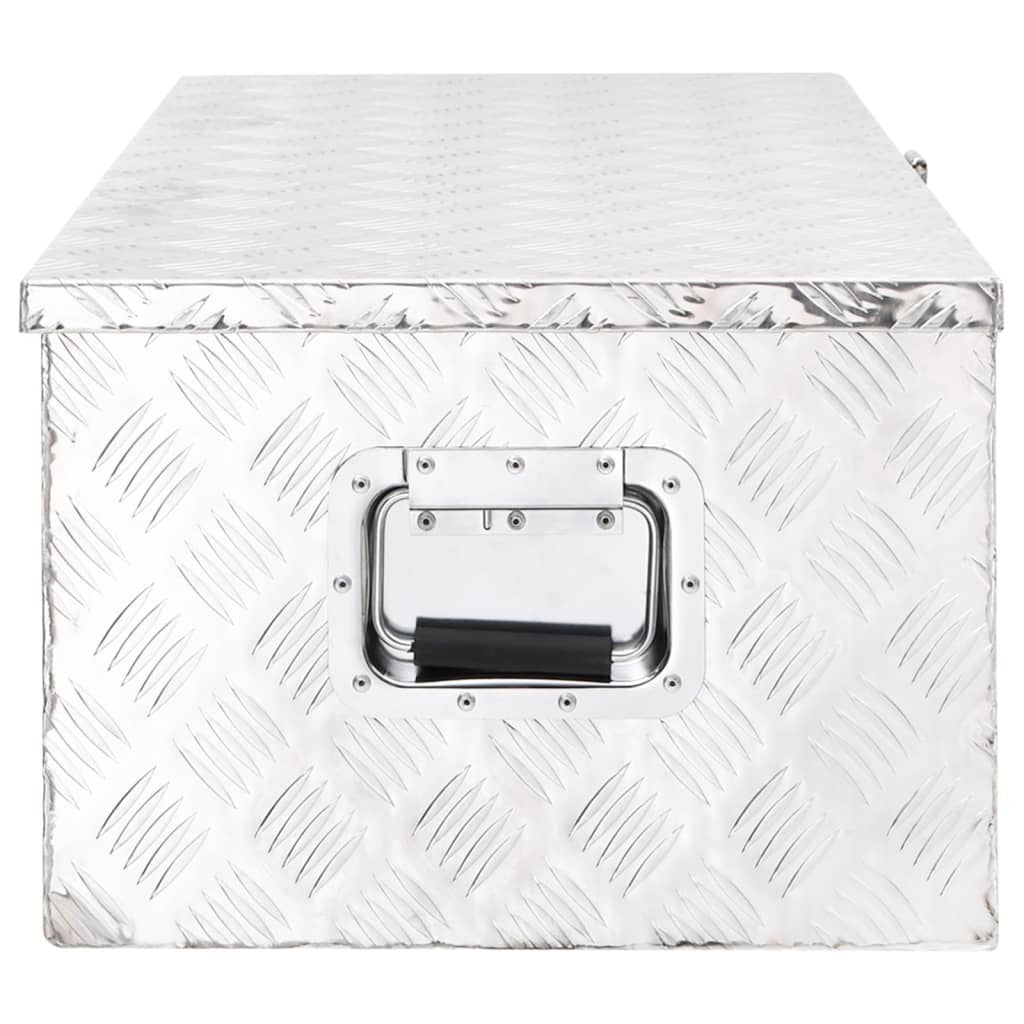 vidaXL Storage Box Silver 35.4"x18.5"x13.2" Aluminum