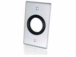 1.5in grommet cable pass through single gang wall plate - brushed aluminum