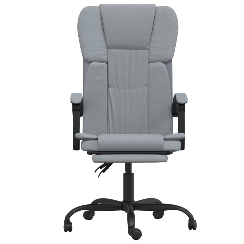 vidaXL Reclining Office Chair Light Gray Fabric