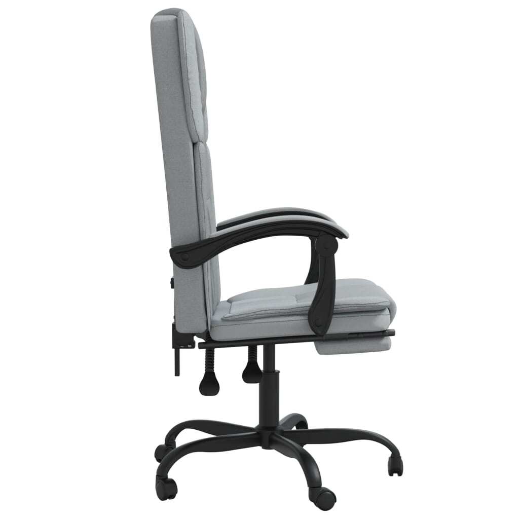 vidaXL Reclining Office Chair Light Gray Fabric