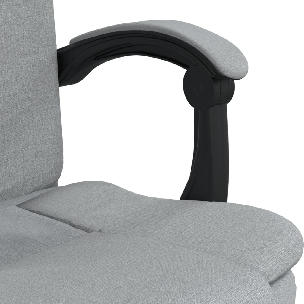 vidaXL Reclining Office Chair Light Gray Fabric