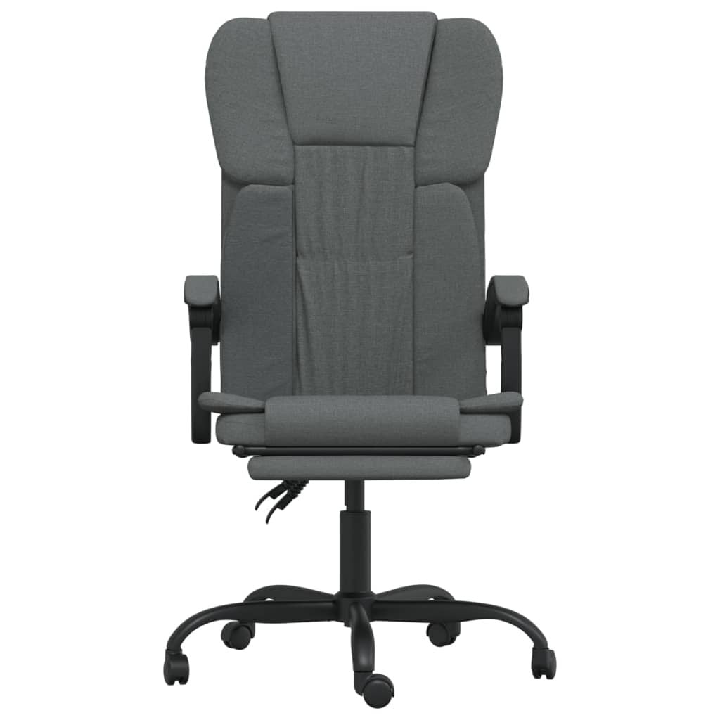 vidaXL Reclining Office Chair Dark Gray Fabric