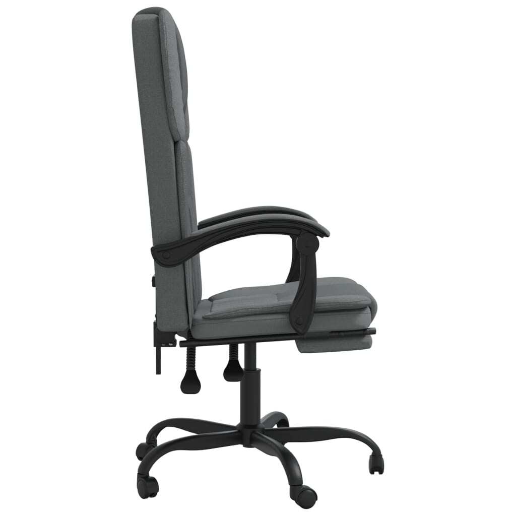 vidaXL Reclining Office Chair Dark Gray Fabric