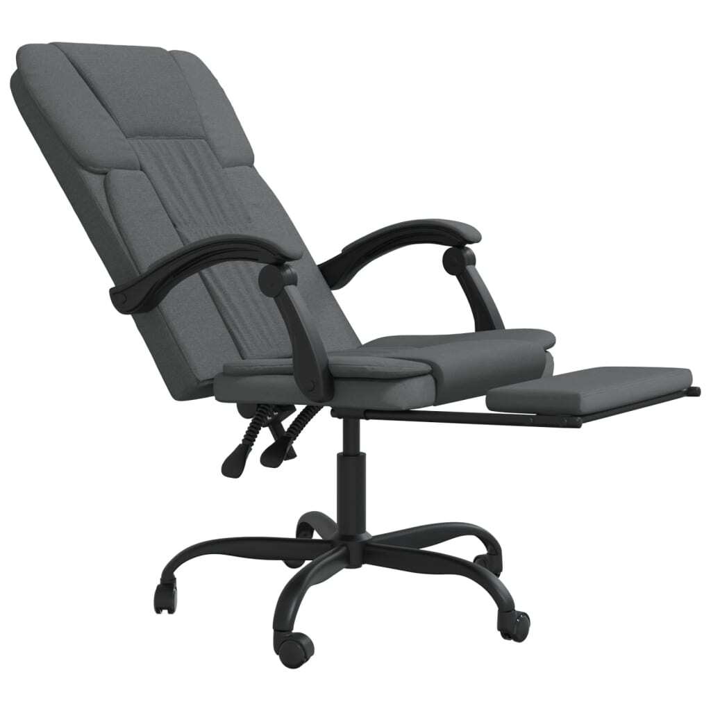 vidaXL Reclining Office Chair Dark Gray Fabric