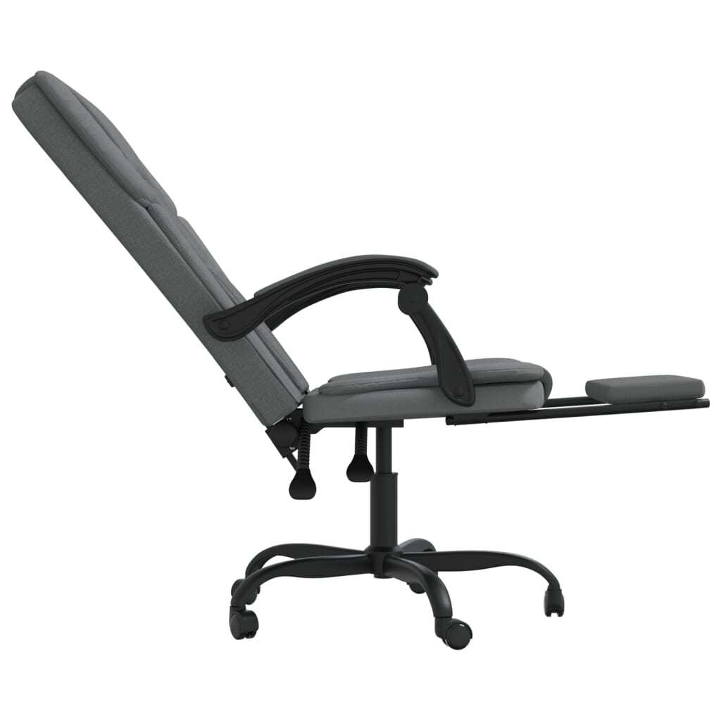 vidaXL Reclining Office Chair Dark Gray Fabric