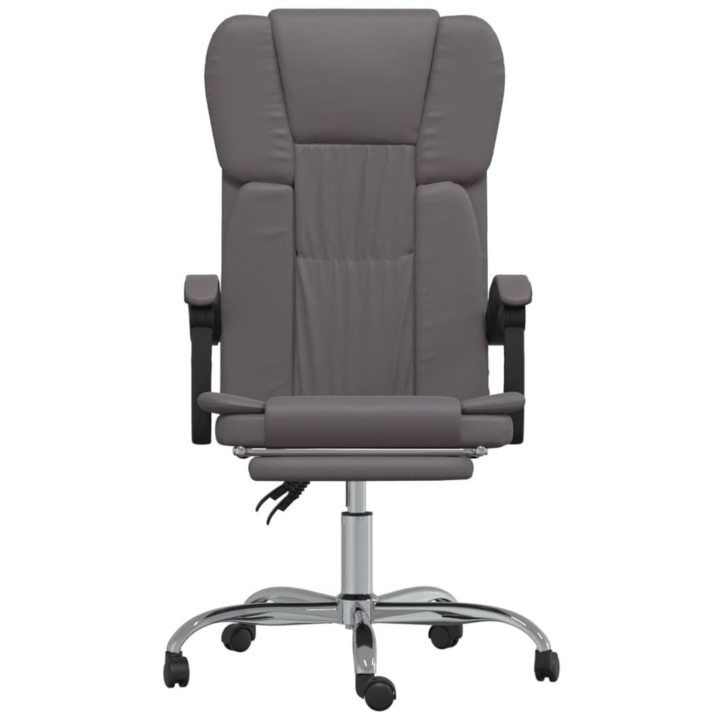 vidaXL Reclining Office Chair Gray Faux Leather