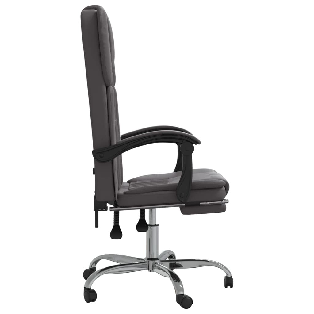 vidaXL Reclining Office Chair Gray Faux Leather