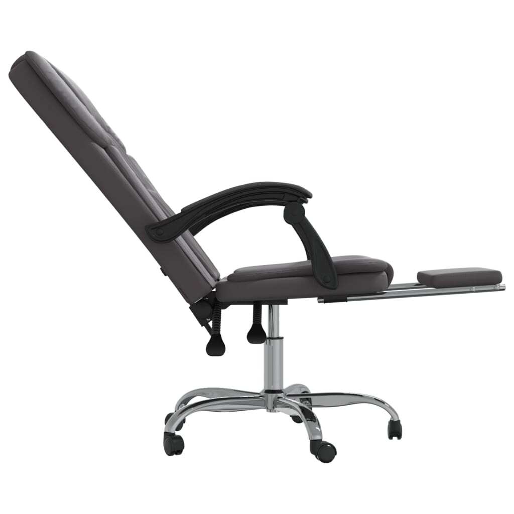 vidaXL Reclining Office Chair Gray Faux Leather