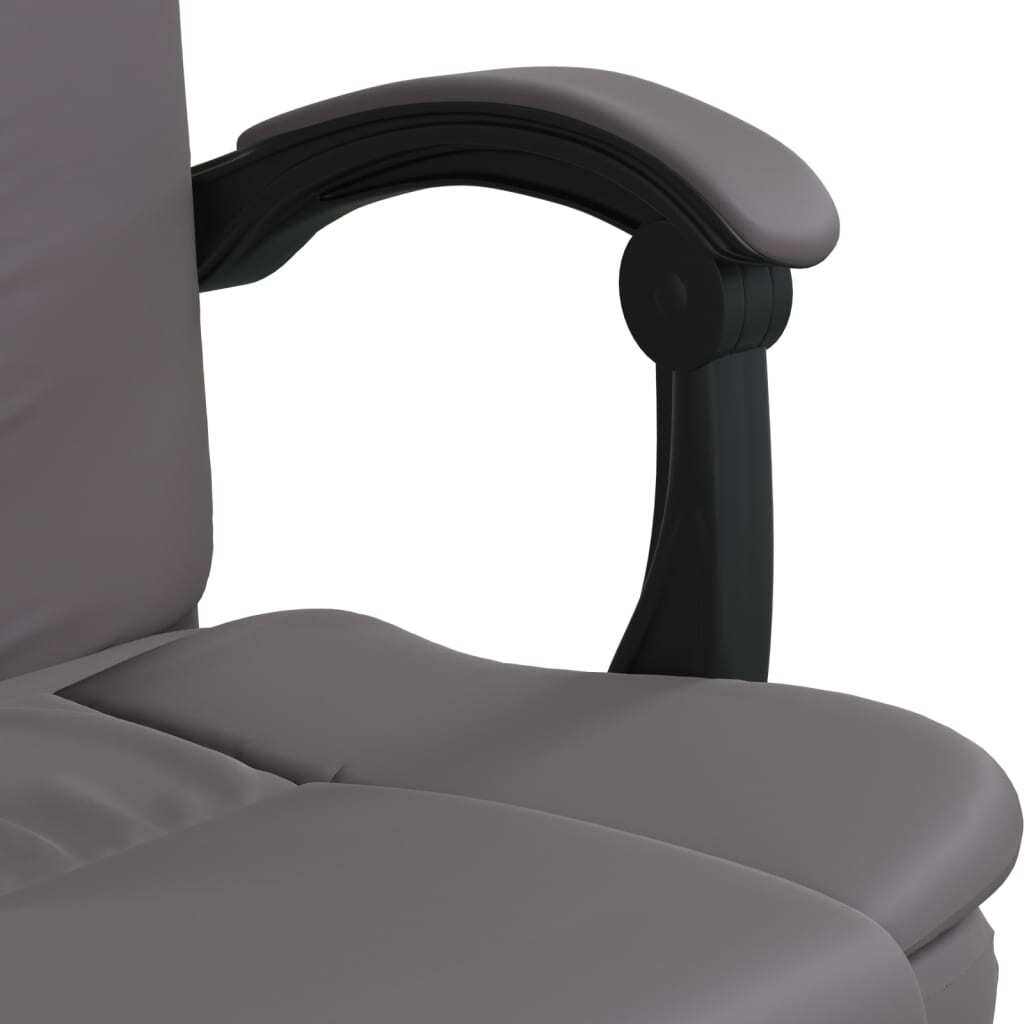 vidaXL Reclining Office Chair Gray Faux Leather