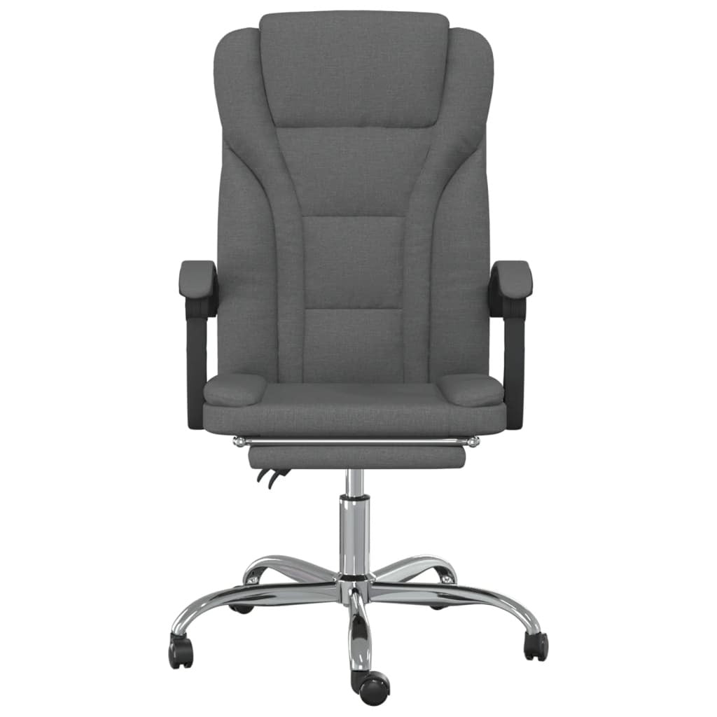 vidaXL Reclining Office Chair Dark Gray Fabric