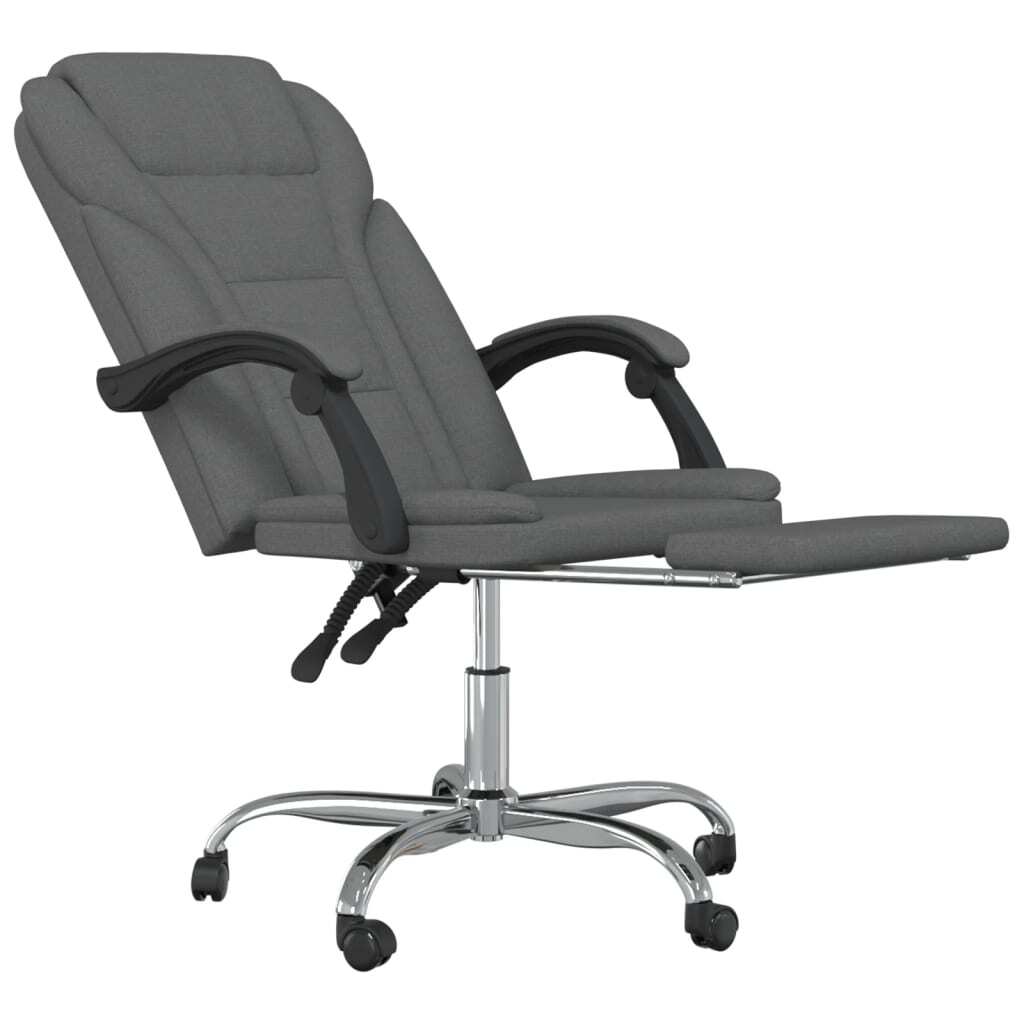 vidaXL Reclining Office Chair Dark Gray Fabric