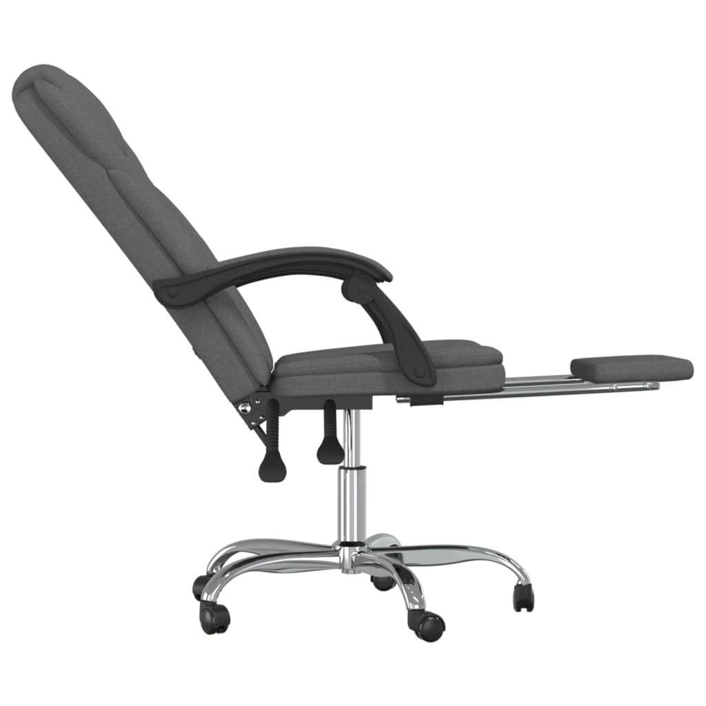 vidaXL Reclining Office Chair Dark Gray Fabric