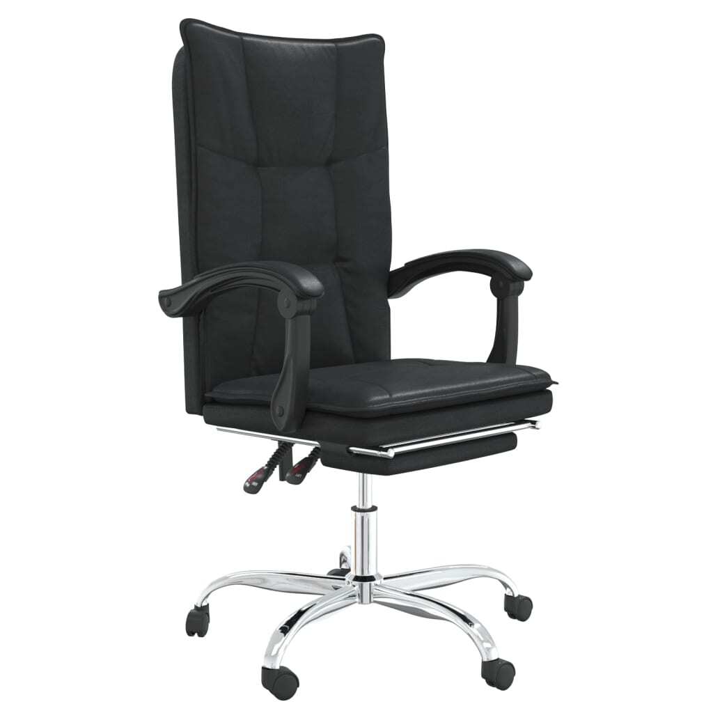 vidaXL Reclining Office Chair Black Faux Leather