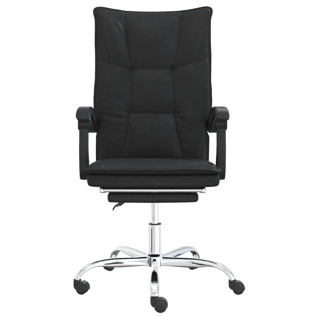 vidaXL Reclining Office Chair Black Faux Leather