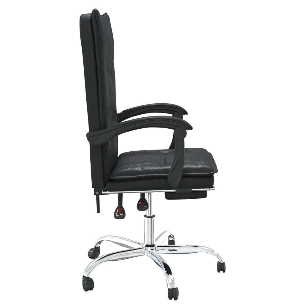 vidaXL Reclining Office Chair Black Faux Leather