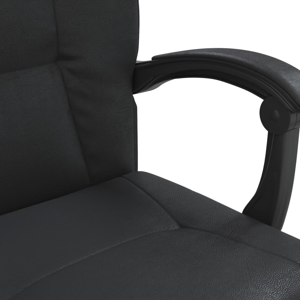 vidaXL Reclining Office Chair Black Faux Leather