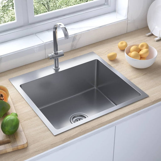 vidaXL Handmade Kitchen Sink Stainless Steel