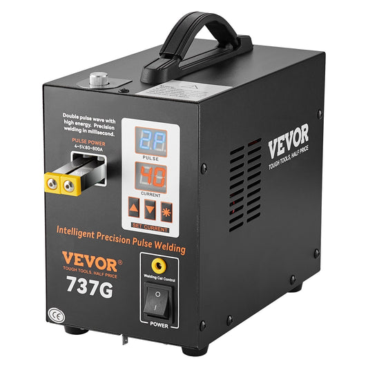 VEVOR Battery Spot Welder, 737G Pulse Spot Welder, Portable High-Power Battery Welding Machine Soldering Station with 2 Welding Modes and LED Lighting for 0.12mm Pure Nickel, 18650 14500 Battery Pack