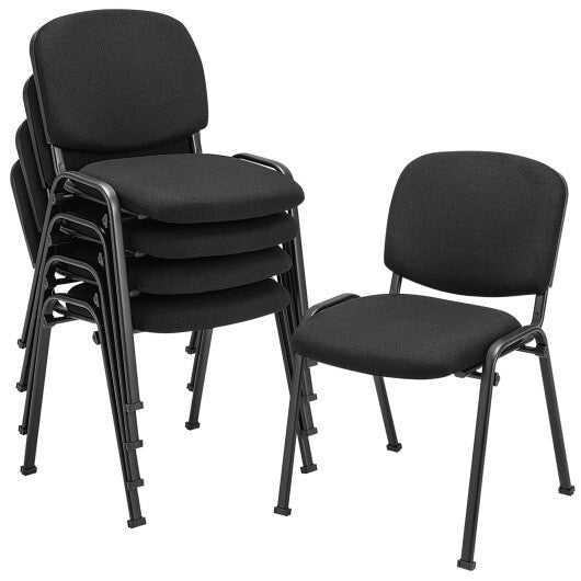 5 Pieces Elegant Conference Office Chair Set for Guest Reception-Set of 5 - Color: Black