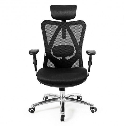 Adjustable Height Mesh Swivel High Back Office Chair - Color: Black