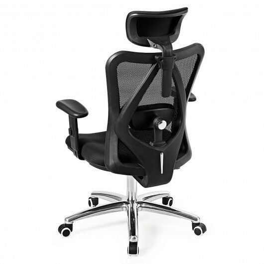 Adjustable Height Mesh Swivel High Back Office Chair - Color: Black