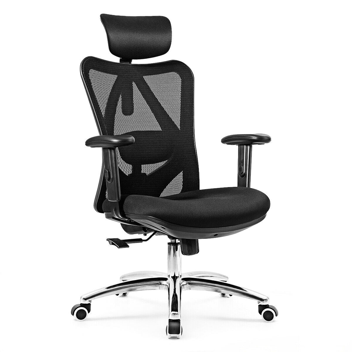 Adjustable Height Mesh Swivel High Back Office Chair - Color: Black