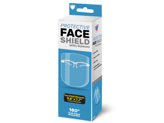 Case of 16 - Protective Face Shield with Glasses