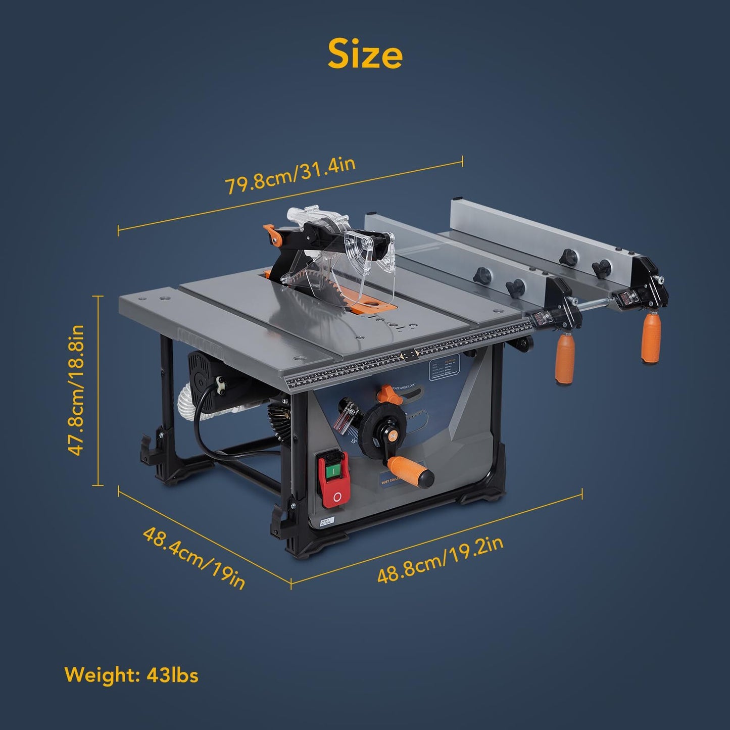 US GARVEE 8.5 Inch Table Saw Electric Cutting Machine 5000RPM 2000W Compact Tablesaw