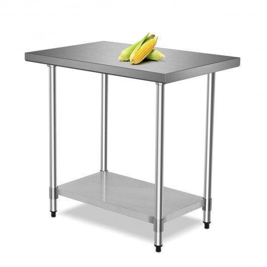 24 x 36 Inch Stainless Steel Commercial Kitchen Food Prep Table - Color: Silver